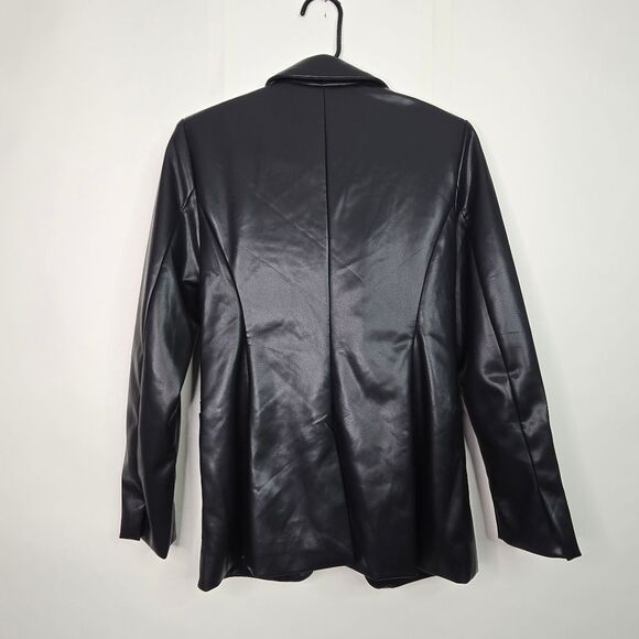 Sofia Jeans Black Faux Leather Blazer - Picture 9 of 13
